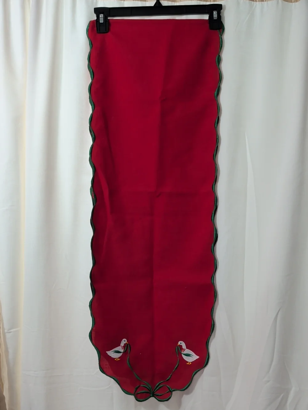 Vintage Christmas Goose Table Runner Approximately 72